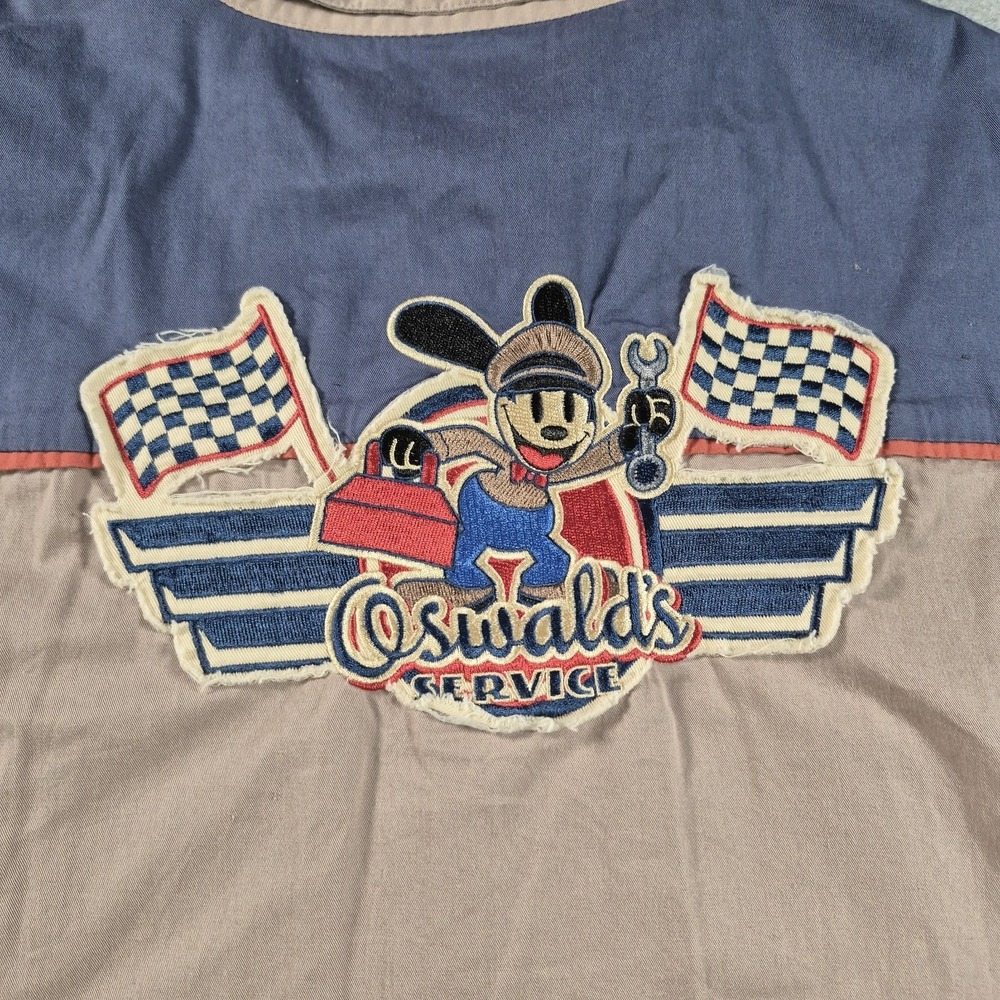 Disney Parks Oswalds Service Button Down Garage Shirt Mechanic 2XL XXL